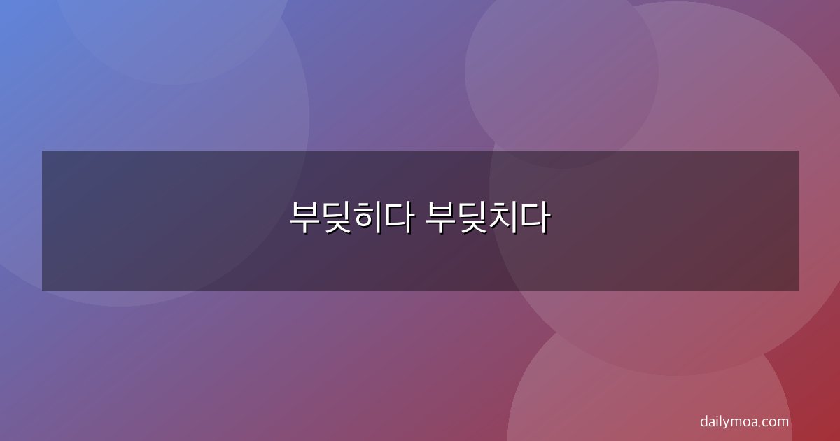 부딪히다 부딪치다