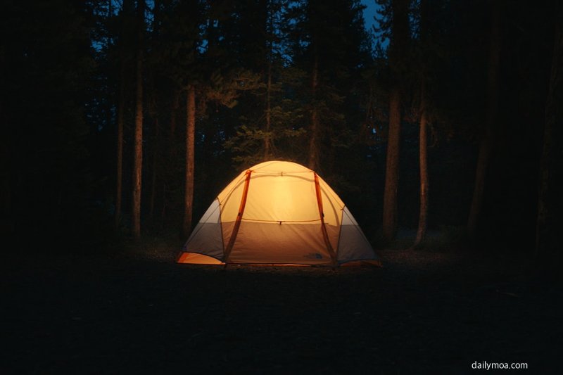 달서별빛캠핑장 야간 캠핑 풍경