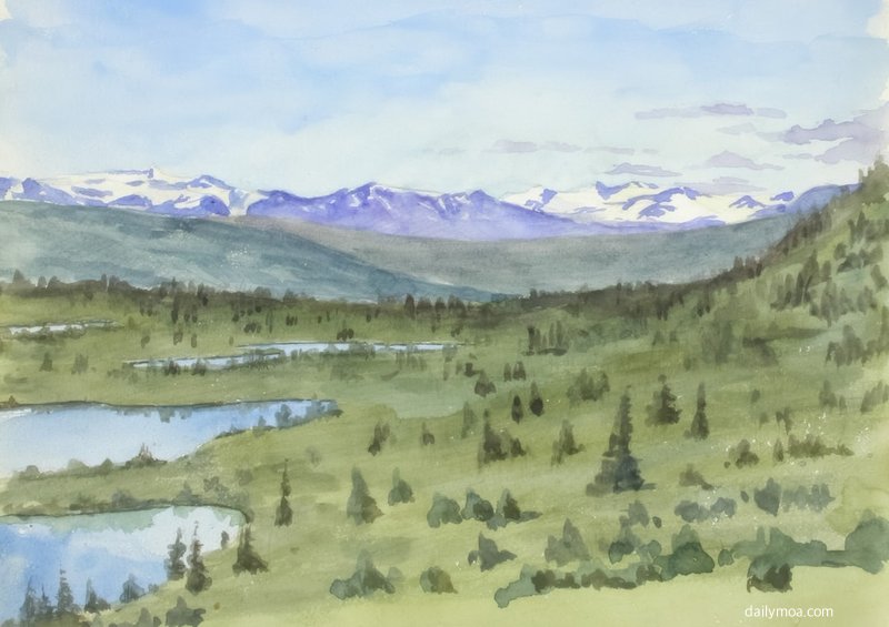 판타지 엘프 여행 풍경 일러스트 장송의 프리렌 스타일