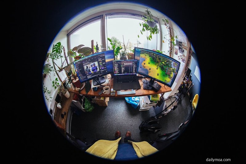 인터넷 방송 스트리밍 환경 컴퓨터 화면 이미지